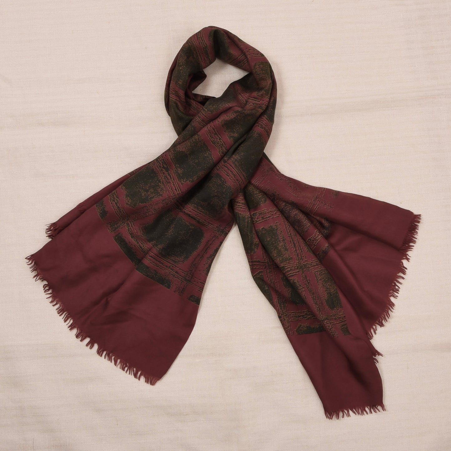 Classic Silk Dress Scarf ca. 125cm - Red Abstract
