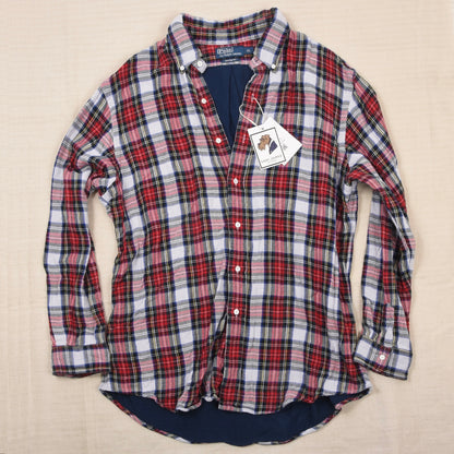 Polo Ralph Lauren Jersey-Lined Flannel Shirt Size XL Custom Fit - Plaid