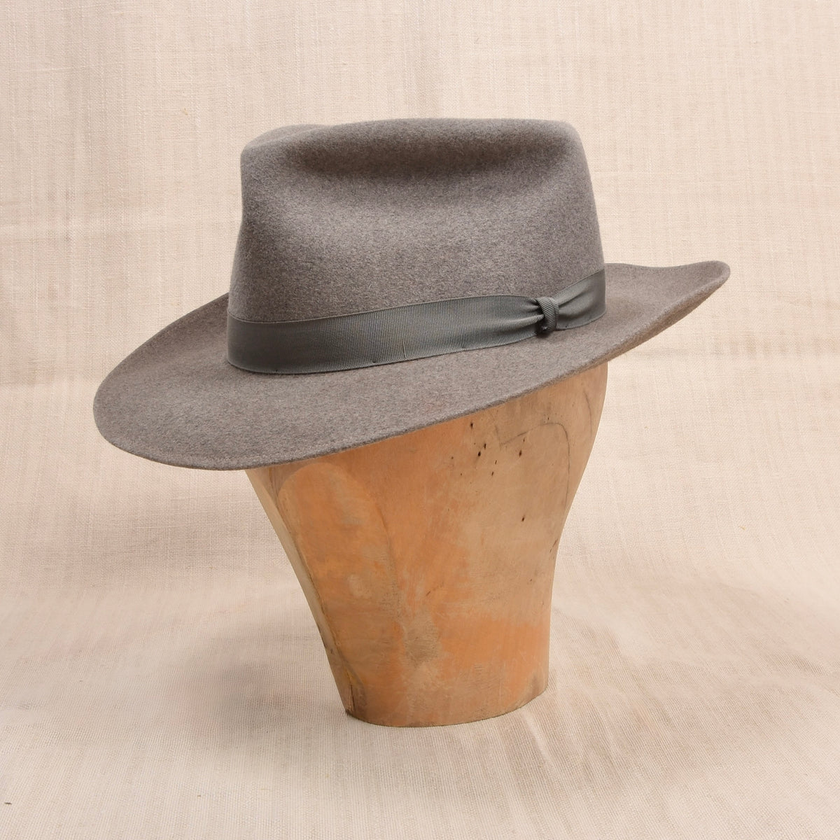 Vintage Borsalino Fellfilz Hut Made in Italy ca. 54cm - Grau