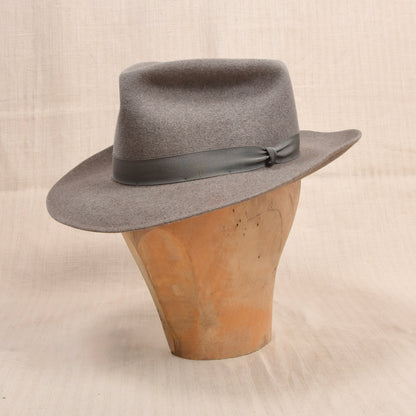 Vintage Borsalino Fellfilz Hut Made in Italy ca. 54cm - Grau