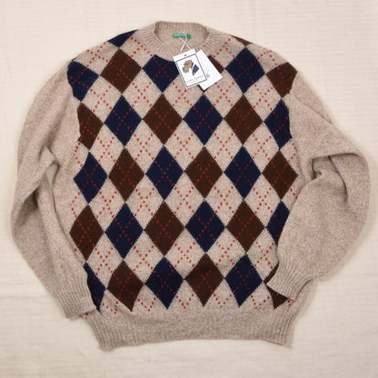 Benetton Wolle Pullover Brust 61 cm - Rautenmuster