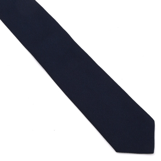Classic Genadine Silk Tie Made in Italy - Navy Blue