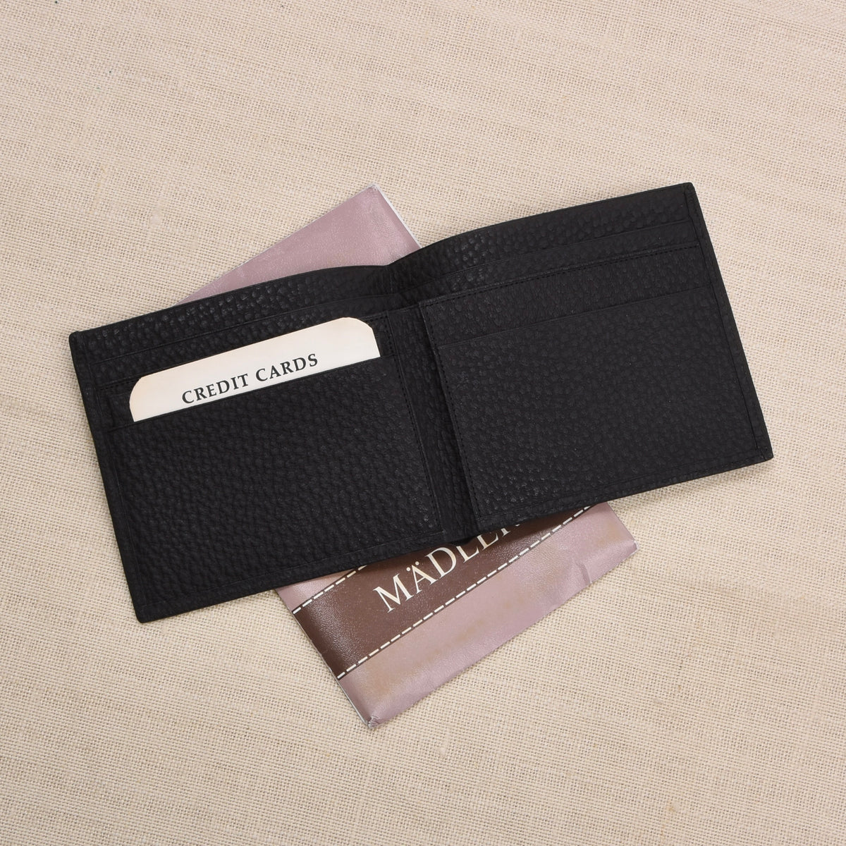 NOS Scotch Grain Leder Brieftasche - Schwarz