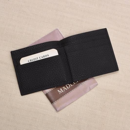 NOS Scotch Grain Leder Brieftasche - Schwarz