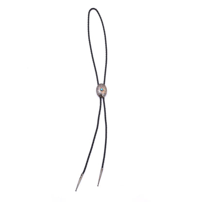 Vintage Nel J Southwestern Sterling Silver & Turquoise Bolo Tie