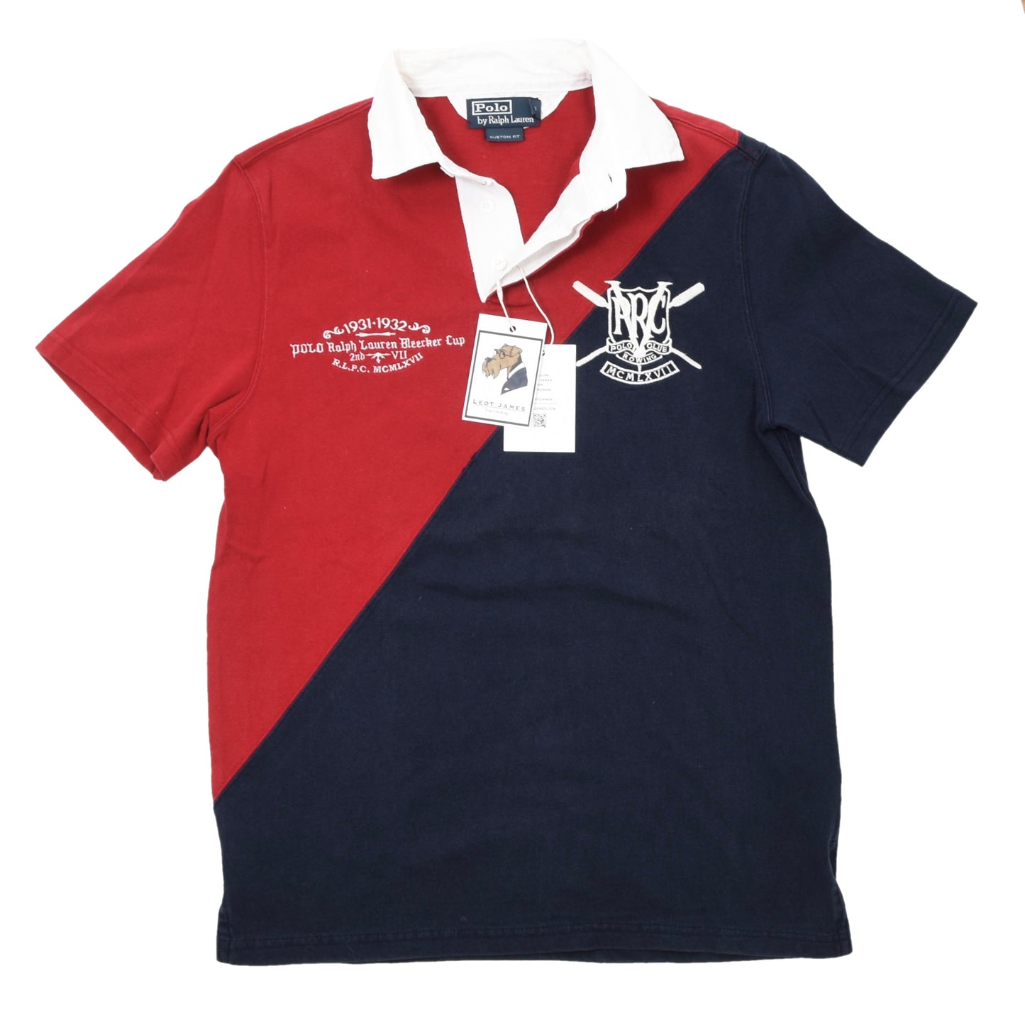 Polo Ralph Lauren Bleecker Cup Polo Shirt Size S Custom Fit Chest 50cm - Red & Navy