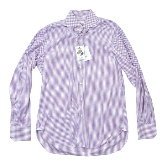 Barba Napoli Shirt Size 42 16/12 Chest ca. 57.5cm - Purple/White