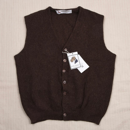 Lemmermayer Vienna 100% Prime Alpaca Sweater Vest/Waistcoat Made in Austria - Brown