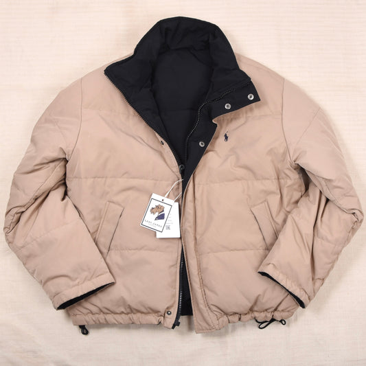 Vintage Polo Ralph Lauren Reversible Down Puffer Jacket Size M - Beige/Black
