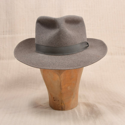 Vintage Borsalino Fellfilz Hut Made in Italy ca. 54cm - Grau