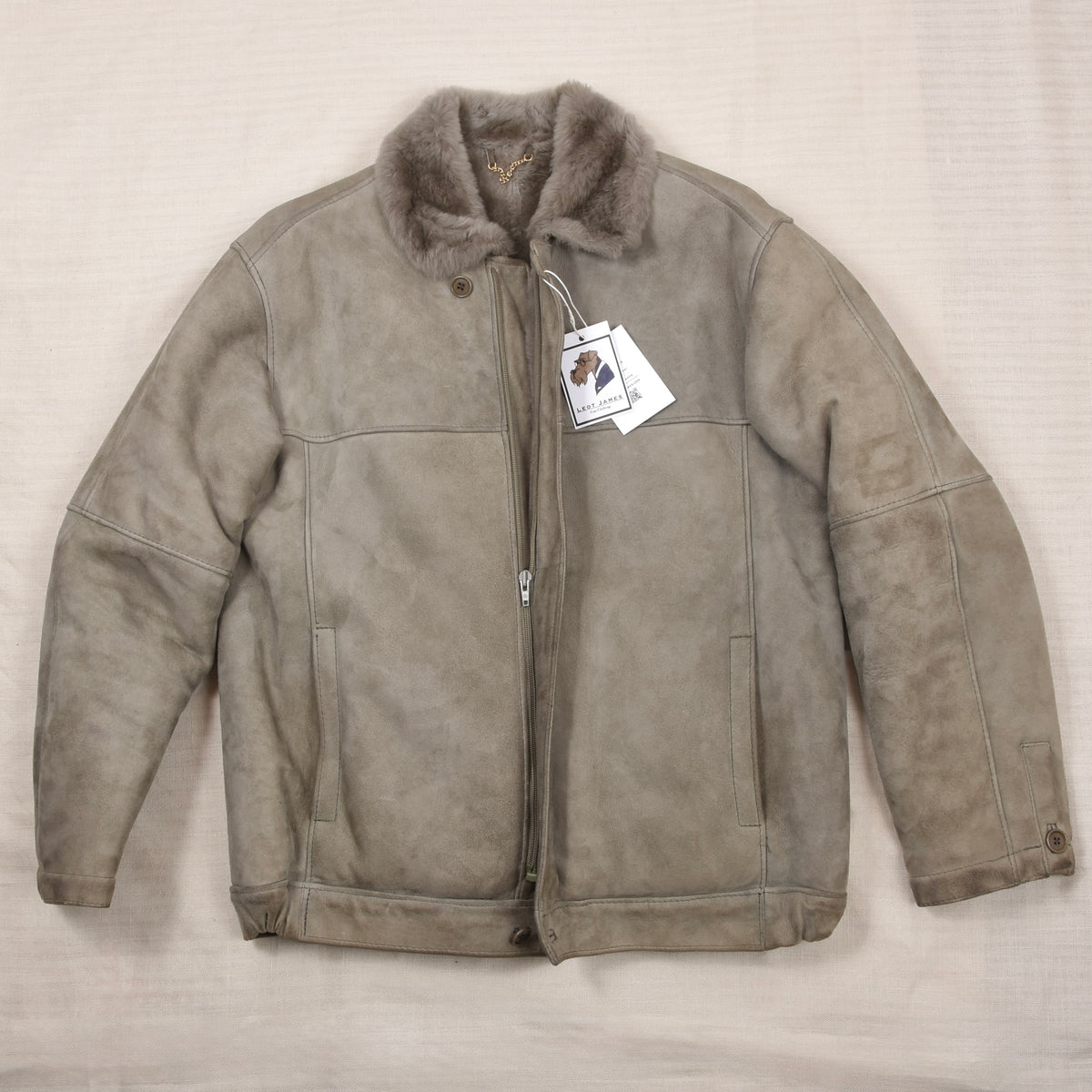 Vintage Lazaride Jacke aus spanischem Shearling, Größe 50 - Taupe