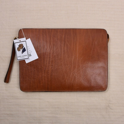 NOS Salamander Trend Leder Aktenmappe Made in Italy ca. 36cm - Braun