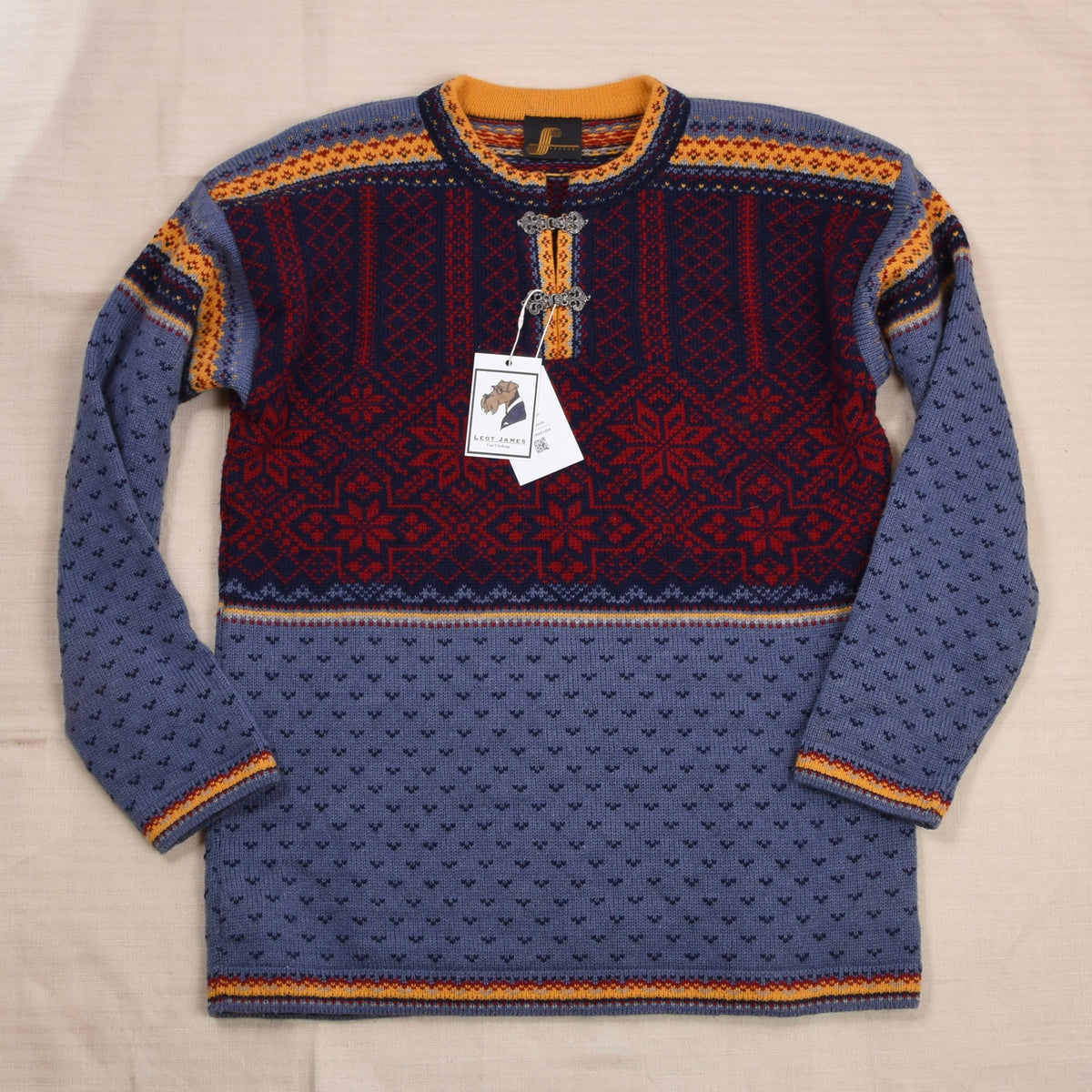 Levandi 100% Wolle Fair Isle/Nordic Pullover Gr. L