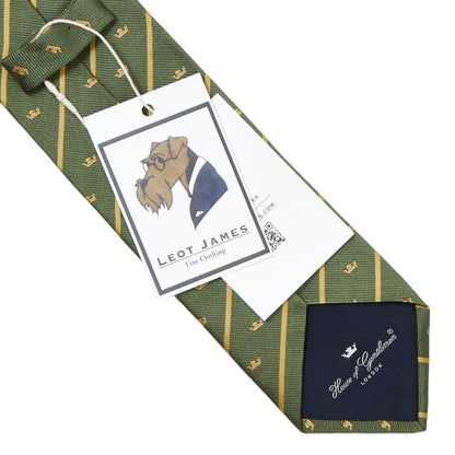 House of Gentlemen Silk Tie ca. 155cm - Green Crowns