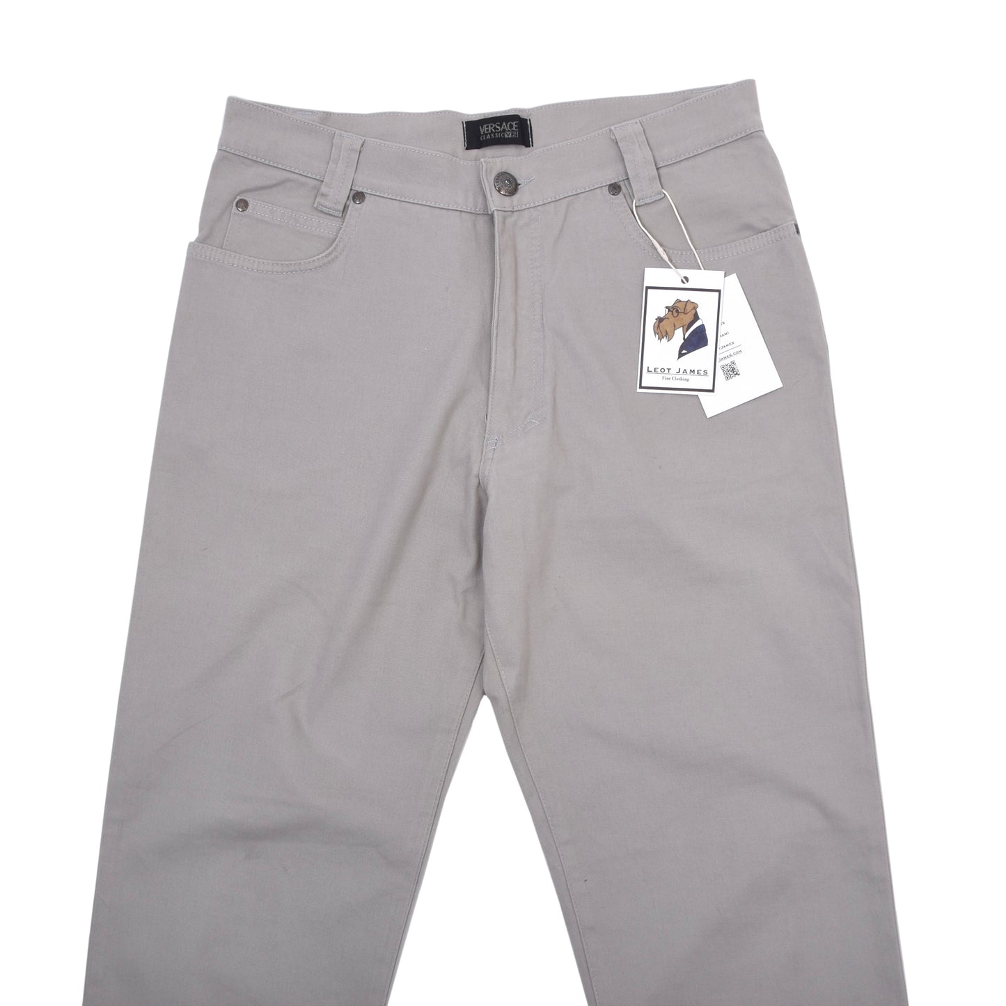 Vintage V2 Versace 5 Pocket Hose Größe W32 ca. 38cm Made in Italy - Grau-Beige