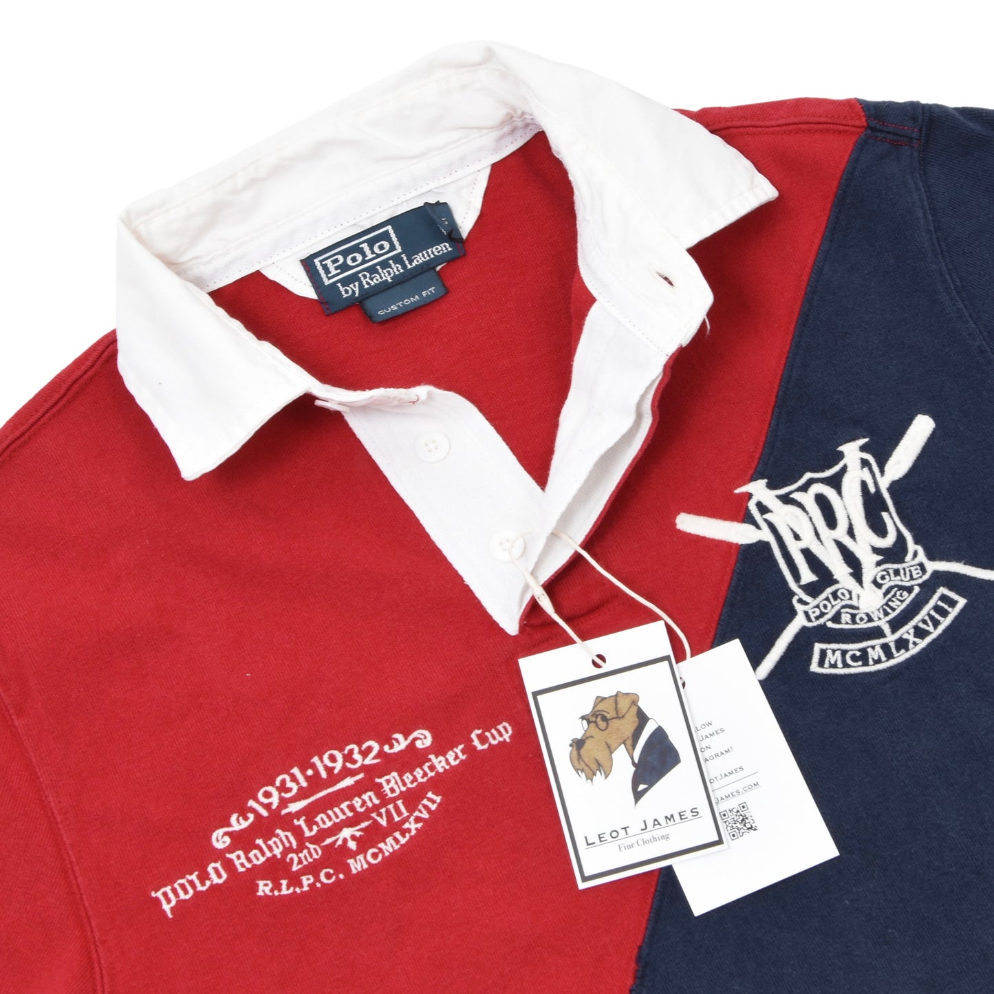 Polo Ralph Lauren Bleecker Cup Polo Shirt Size S Custom Fit Chest 50cm - Red & Navy