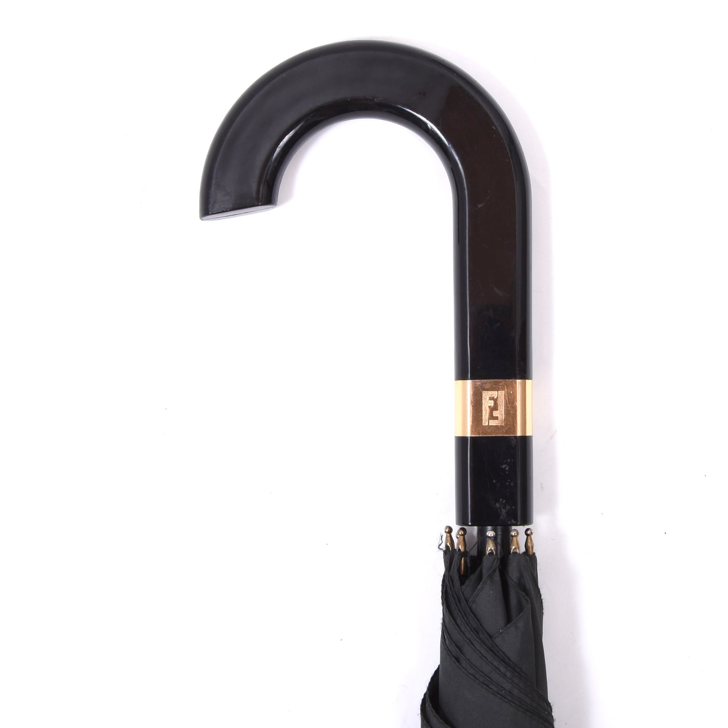 Vintage Fendi Parfums Umbrella - Black & Gold
