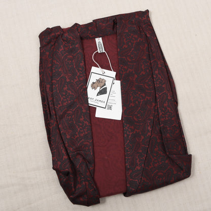 NOS 1960er-1970er Arido Morgenmantel Gr. 48 - Rot Paisley