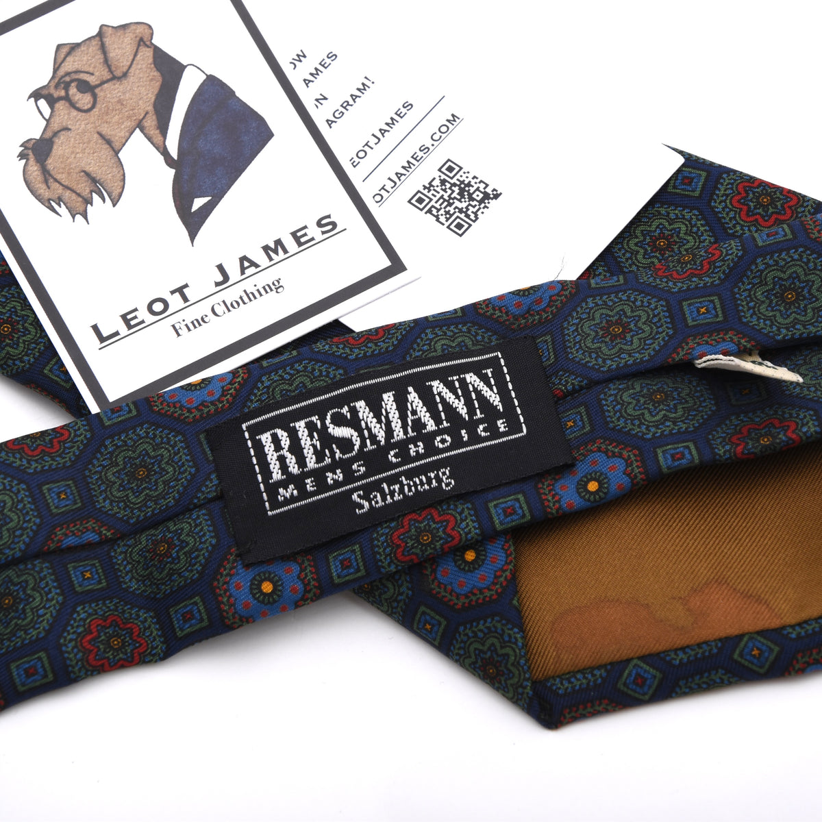 Resmann x Drake's Ancient Madder Silk Tie Made in England - Blue Sunburst