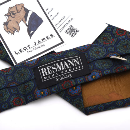Resmann x Drake's Ancient Madder Silk Tie Made in England - Blue Sunburst