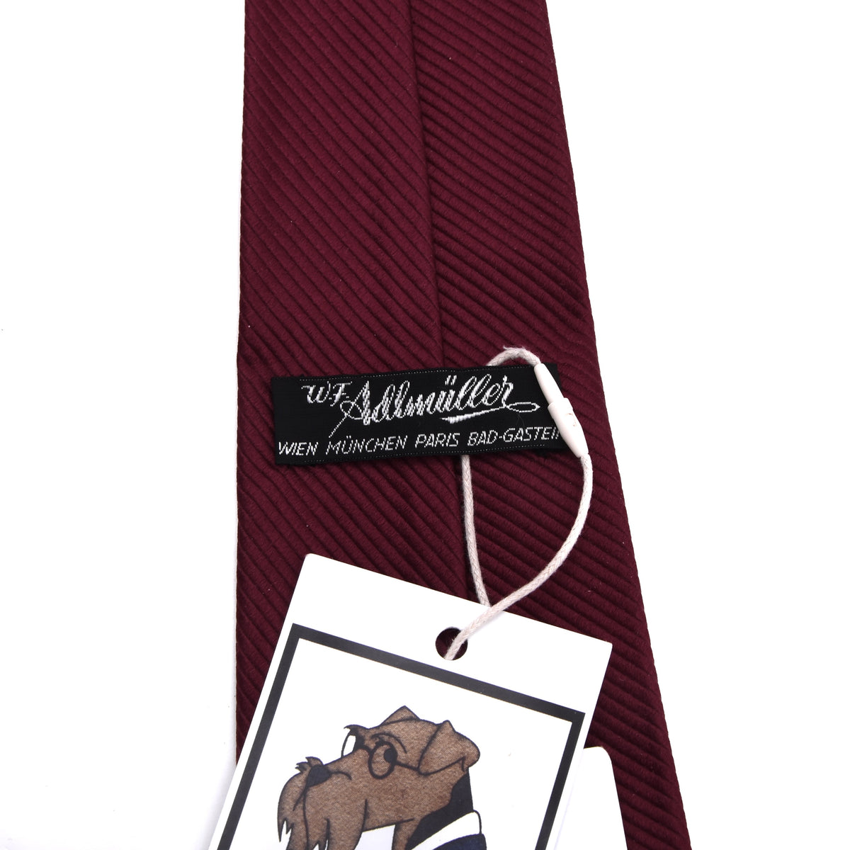 Vintage Adlmüller Ripsstruktur Seide Krawatte 123cm - Bordeaux