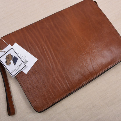 NOS Salamander Trend Leder Aktenmappe Made in Italy ca. 36cm - Braun