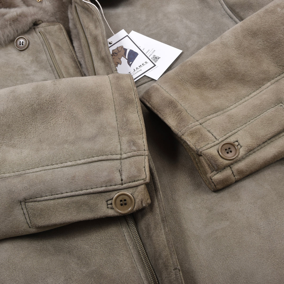 Vintage Lazaride Jacke aus spanischem Shearling, Größe 50 - Taupe