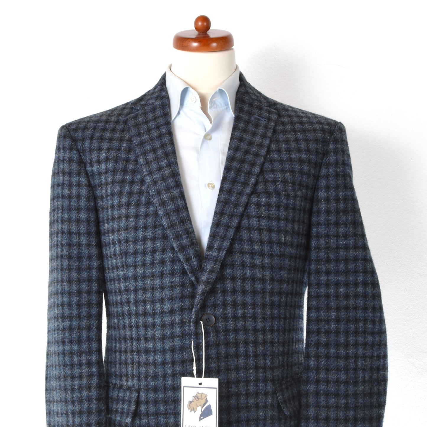 Barutti Harris Tweed Jacket Size 27/S44 ca. 58.5cm - Blue Plaid