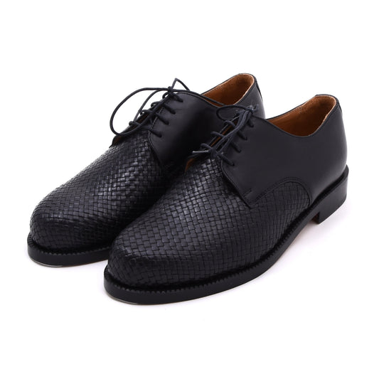 Handmacher Loafers aus gewebtem Leder Größe 6.5 - Schwarz
