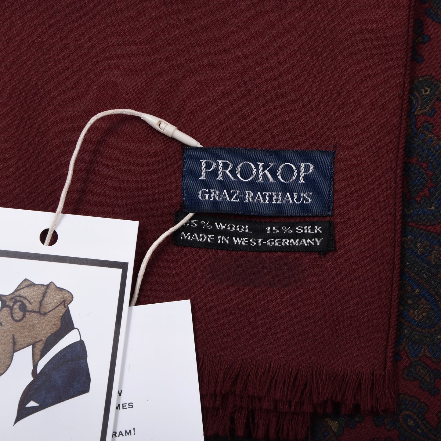 Vintage Prokop Wool-Silk Challis Dress Scarf ca. 138cm - Paisley