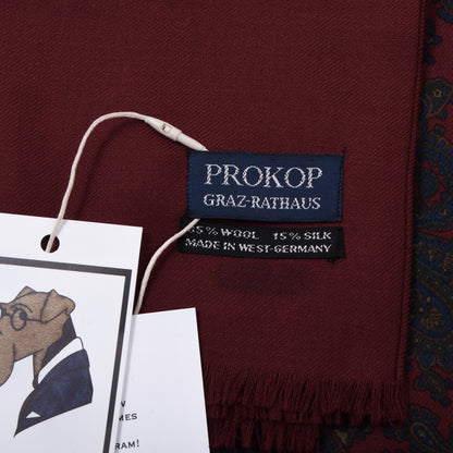 Vintage Prokop Wool-Silk Challis Dress Scarf ca. 138cm - Paisley