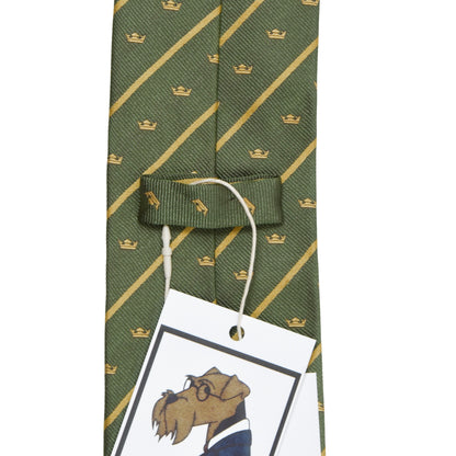 House of Gentlemen Silk Tie ca. 155cm - Green Crowns