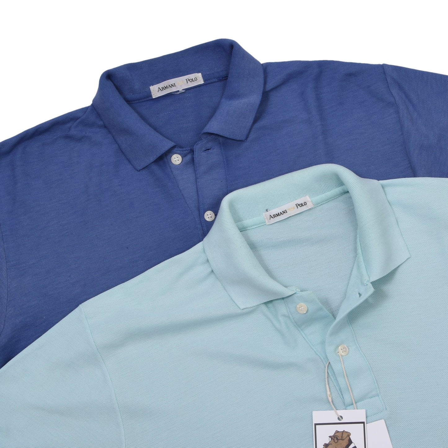 Vintage Armani 2x Polo Shirts  ca. 52.5-54.5cm - Blue/Teal
