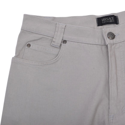 Vintage V2 Versace 5 Pocket Hose Größe W32 ca. 38cm Made in Italy - Grau-Beige