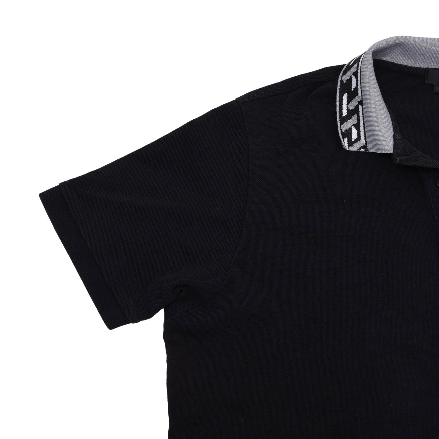 Versace Spellout Poloshirt Größe M Taylor Passform ca. 53,5 cm – Schwarz