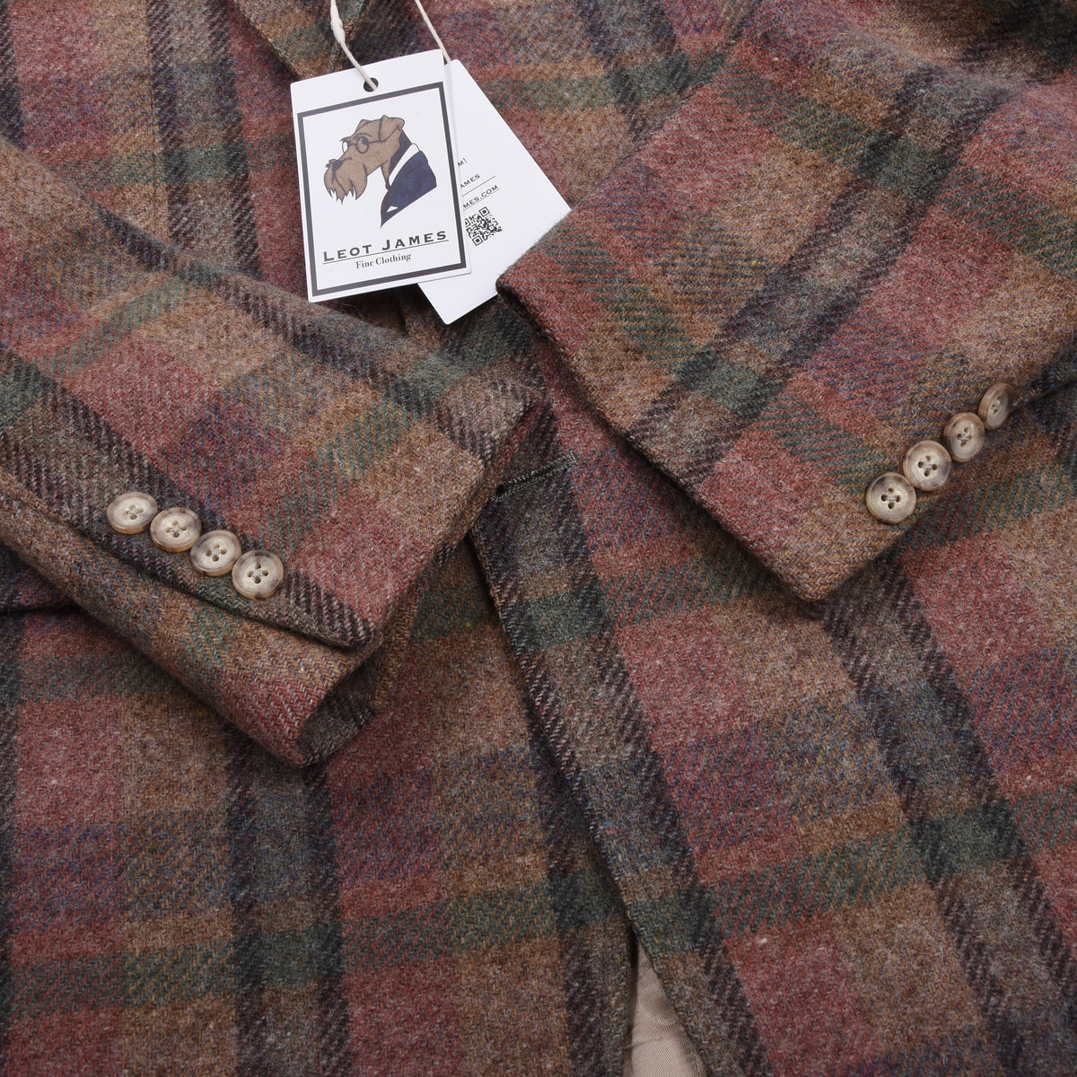 Vintage Bachrachs Ivy Style 3/2 Roll Tweed Jacket  - Rainbow Plaid