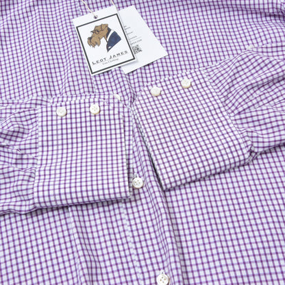 Barba Napoli Shirt Size 42 16/12 Chest ca. 57.5cm - Purple/White