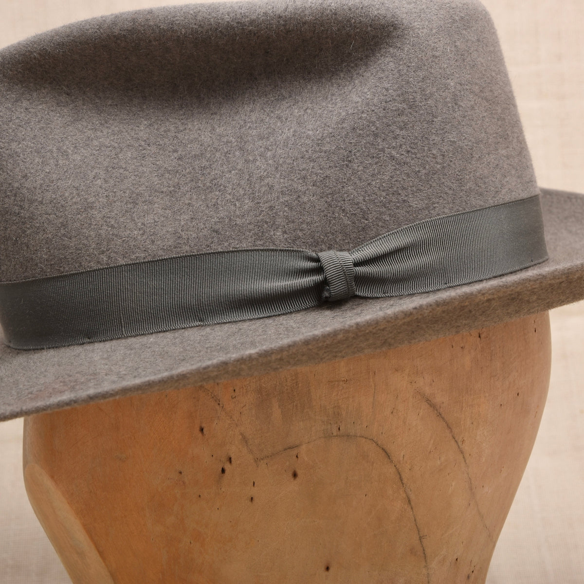 Vintage Borsalino Fellfilz Hut Made in Italy ca. 54cm - Grau