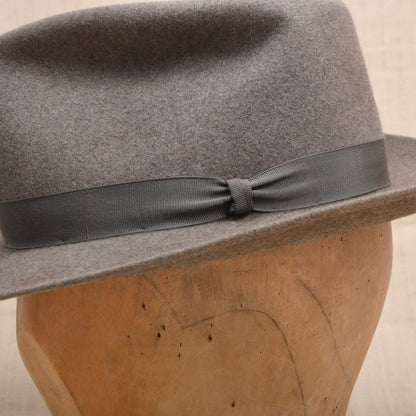 Vintage Borsalino Fellfilz Hut Made in Italy ca. 54cm - Grau