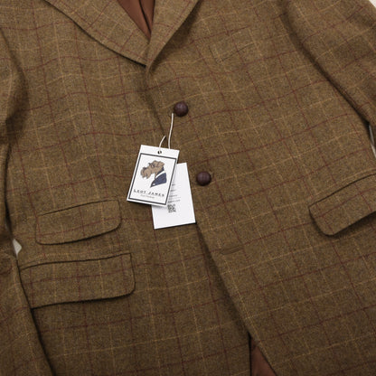 DAKS London 100% Wool Tweed Jacket Size 54 - Windowpane