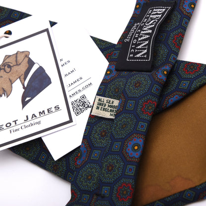 Resmann x Drake's Ancient Madder Silk Tie Made in England - Blue Sunburst