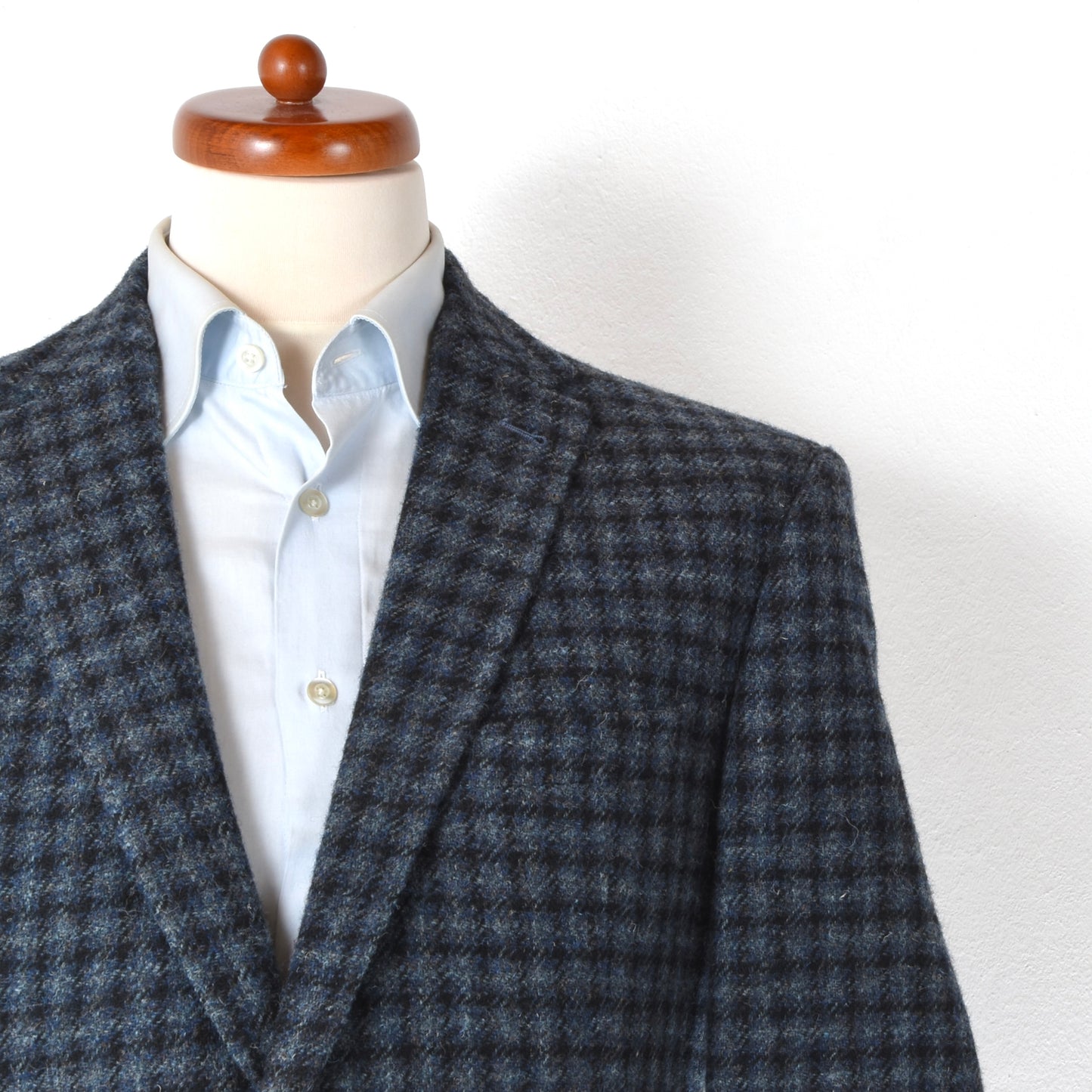 Barutti Harris Tweed Jacket Size 27/S44 ca. 58.5cm - Blue Plaid