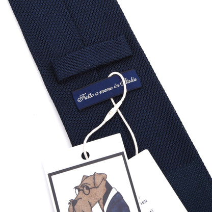 Classic Grenadine 100% Seide Krawatte Made in Italy – Marineblau
