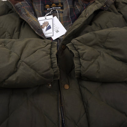 Barbour Waxed Baumwolle Daunen Pufferjacke (Explorer) Gr. M - Green