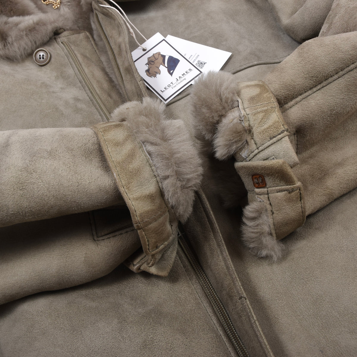 Vintage Lazaride Jacke aus spanischem Shearling, Größe 50 - Taupe