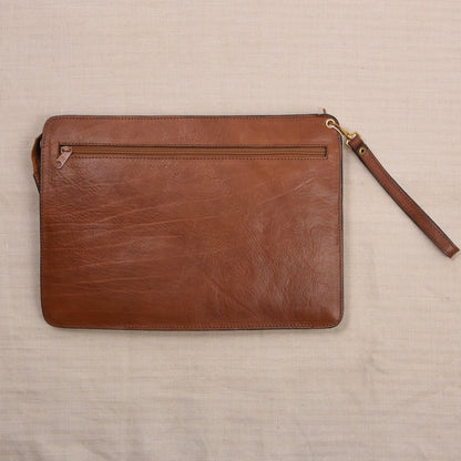 NOS Salamander Trend Leder Aktenmappe Made in Italy ca. 36cm - Braun