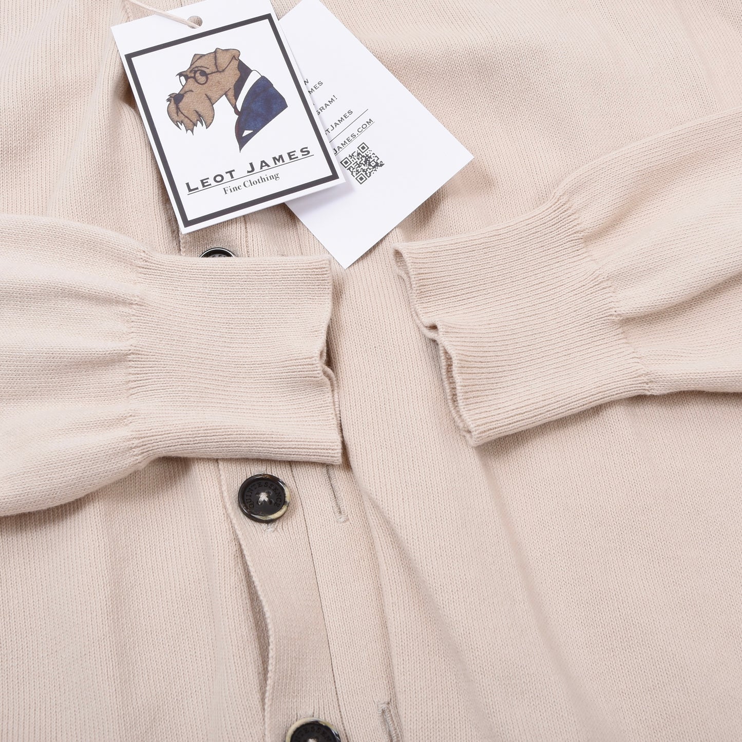 Quintessence Firenze Cotton Cardigan Sweater Chest ca. 46.5cm - Cream