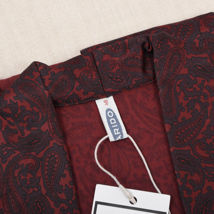 NOS 1960er-1970er Arido Morgenmantel Gr. 48 - Rot Paisley