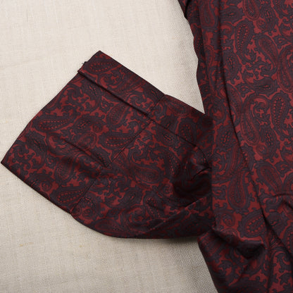 NOS 1960er-1970er Arido Morgenmantel Gr. 48 - Rot Paisley