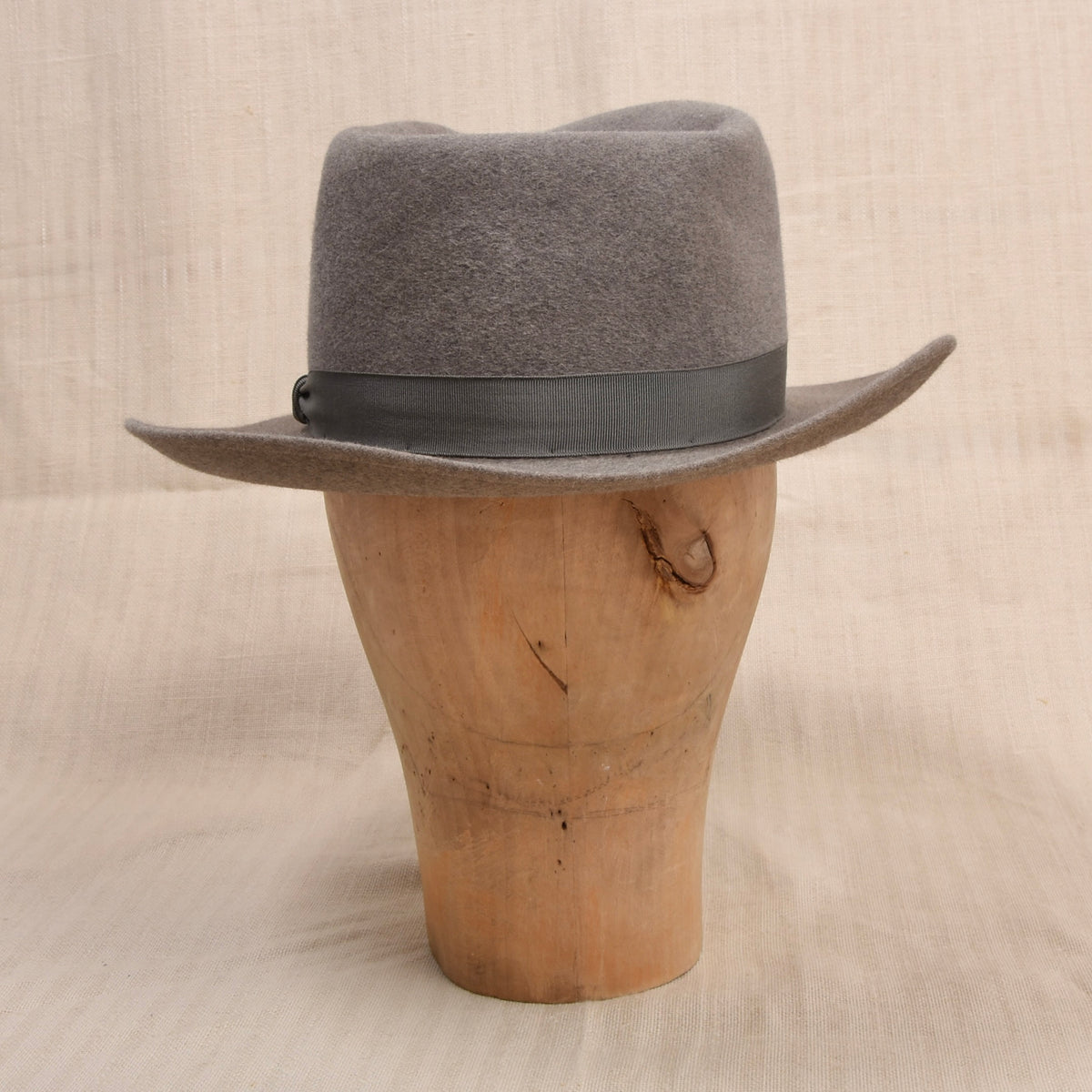 Vintage Borsalino Fellfilz Hut Made in Italy ca. 54cm - Grau